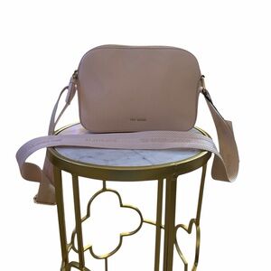 Ted Baker Light Pink Leather Crossbody Bag with Webbing Strap